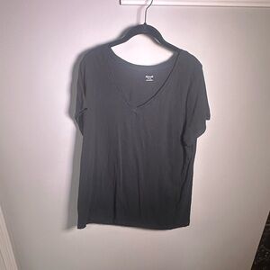 Madewell Black V Neck Tee 1X